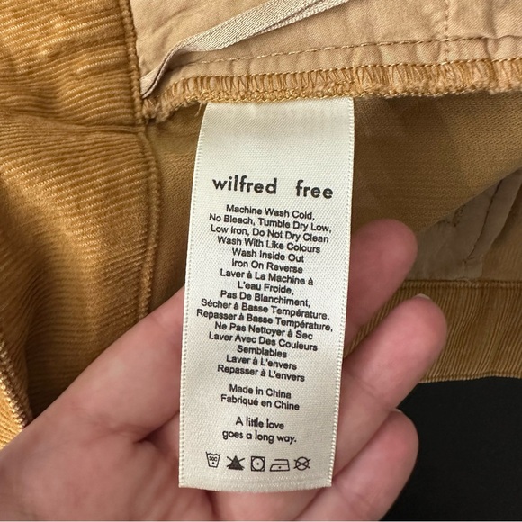 Aritzia Wilfred Free Karmen Corduroy Button Mini Skirt Golden Amber - Picture 5 of 8